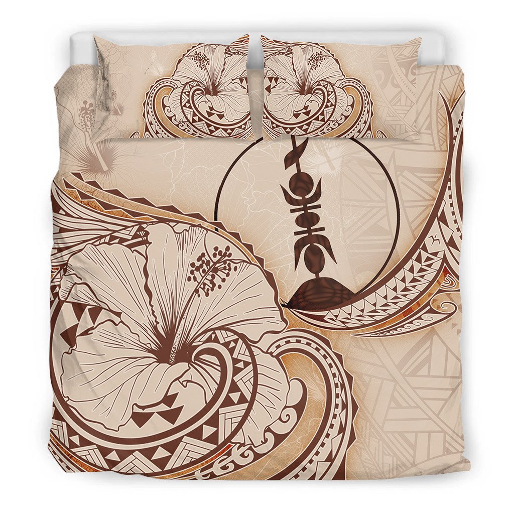New Caledonia Bedding Set - Hibiscus Flower Vintage Style - Polynesian Pride