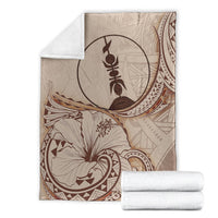 New Caledonia Premium Blanket - Hibiscus Flowers Vintage Style - Polynesian Pride