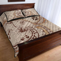 Wallis and Futuna Quilt Bed Set - Hibiscus Flowers Vintage Style - Polynesian Pride