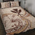 Hawaii Kanaka Maoli Quilt Bed Set - Hibiscus Flowers Vintage Style Nude - Polynesian Pride