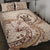 Niue Quilt Bed Set - Hibiscus Flowers Vintage Style Nude - Polynesian Pride