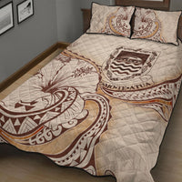 Tuvalu Quilt Bed Set - Hibiscus Flowers Vintage Style - Polynesian Pride
