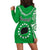 Rarotonga Cook Islands Hoodie Dress Turtle and Map Style Green LT13 - Polynesian Pride