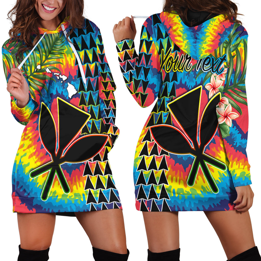 (Custom Personalised) Hawaii Rainbow Tie Dye Hoodie Dress Flowers Polynesian Hawaiian Tribal LT13 Art - Polynesian Pride