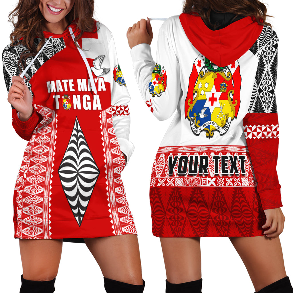 (Custom Personalised) Tonga Rugby Hoodie Dress Kupesi Ngatu Mate Maa Tonga LT13 Red - Polynesian Pride