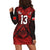 (Custom Text and Number) Tonga Rugby MMT Hoodie Dress Ngatu Mate Maa Tonga Grunge LT13 - Polynesian Pride