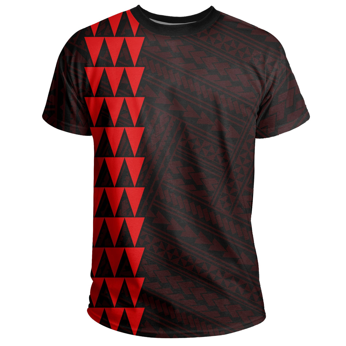 Hawaii Kakau Turtle Map T Shirt Red - Polynesian Pride
