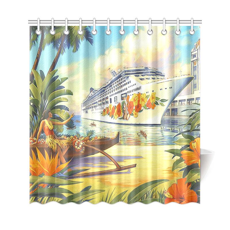 Vintage Hawaii Shower Curtain - Polynesian Pride