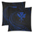 Kanaka Pillow Covers - Blue - Frida Style One Size 18"x 18" (Twin Sides) (Set of 2) Black - Polynesian Pride