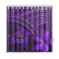 hawaiiShower Curtains - Hawaii Turtle Plumeria Purple - Polynesian Pride