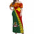 PNG Hibiscus Tribal Pattern Off Shoulder Long Dress - East Sepik Province LT7 Long Dress Red - Polynesian Pride