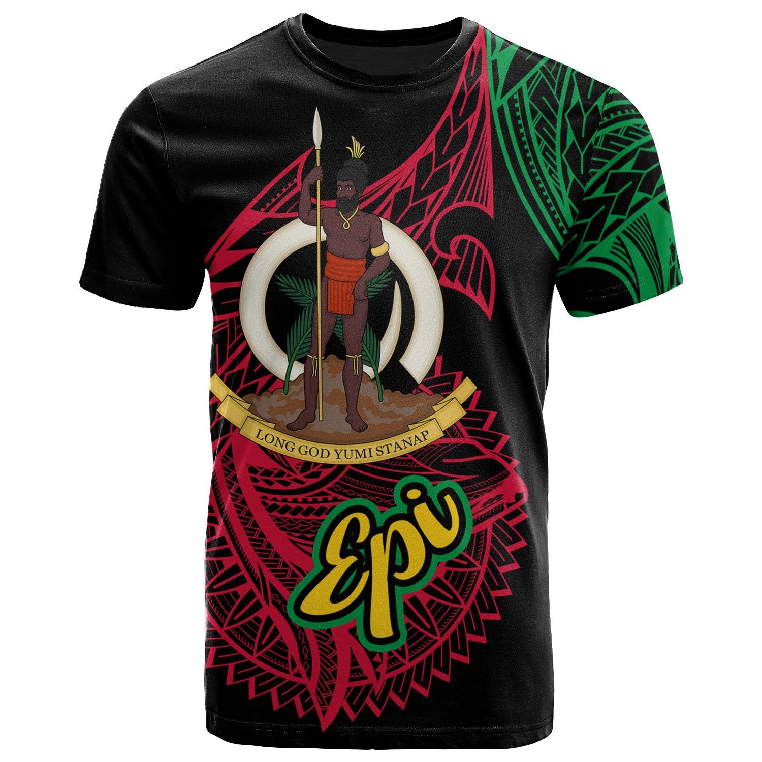 Vanuatu T Shirt Epi Seal of Vanuatu Special Style Unisex Black - Polynesian Pride