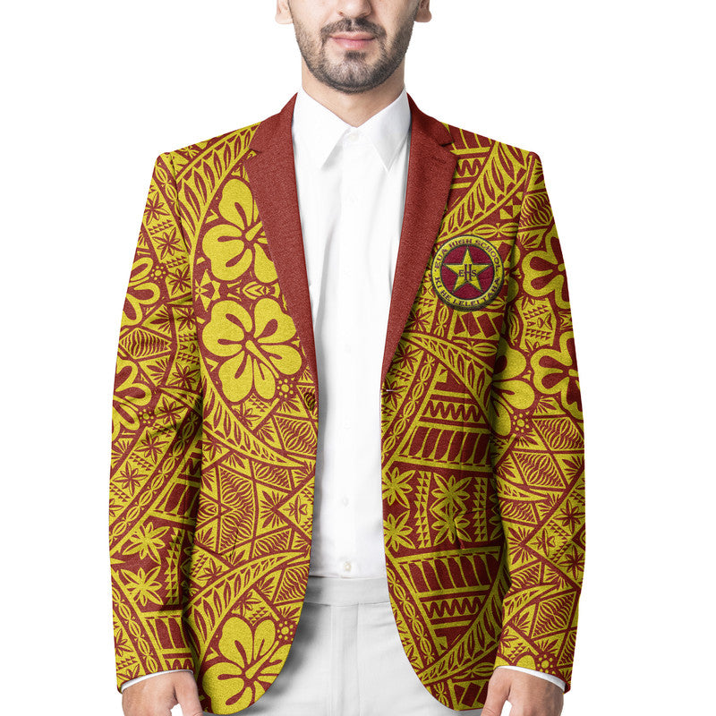 Tonga Eua High School Blazer Kupesi Vibes - Maroon LT8 Unisex Maroon - Polynesian Pride