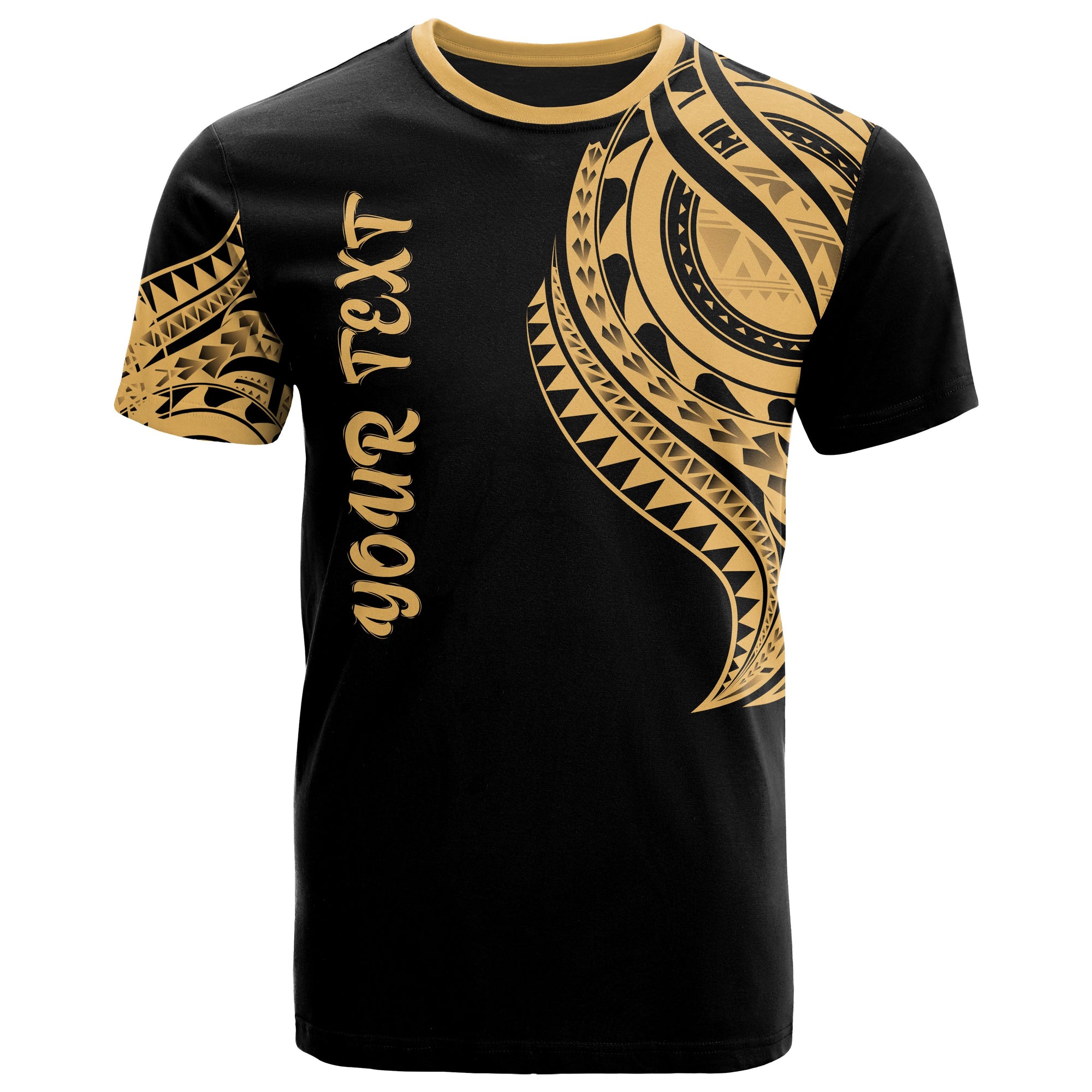 Solomon Islands Custom T Shirt Solomon Islands Tatau Gold Patterns Unisex Black - Polynesian Pride