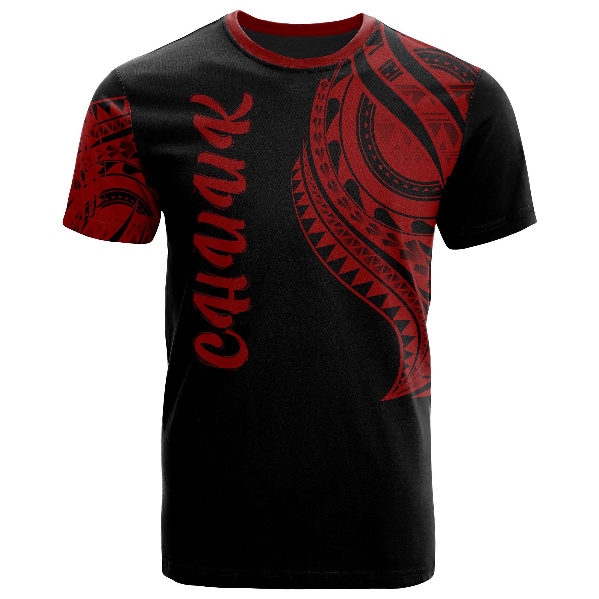 Chuuk State T Shirt Chuuk State Tatau Red Patterns Unisex Black - Polynesian Pride