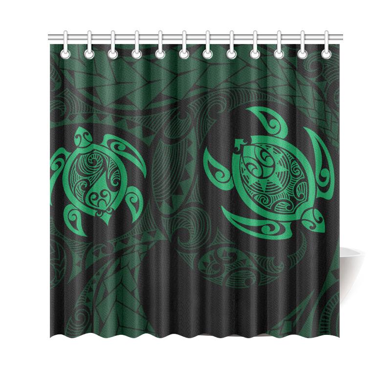 Hawaii Polynesian Turtle Shower Curtain Green 177 x 172 (cm) Blue - Polynesian Pride