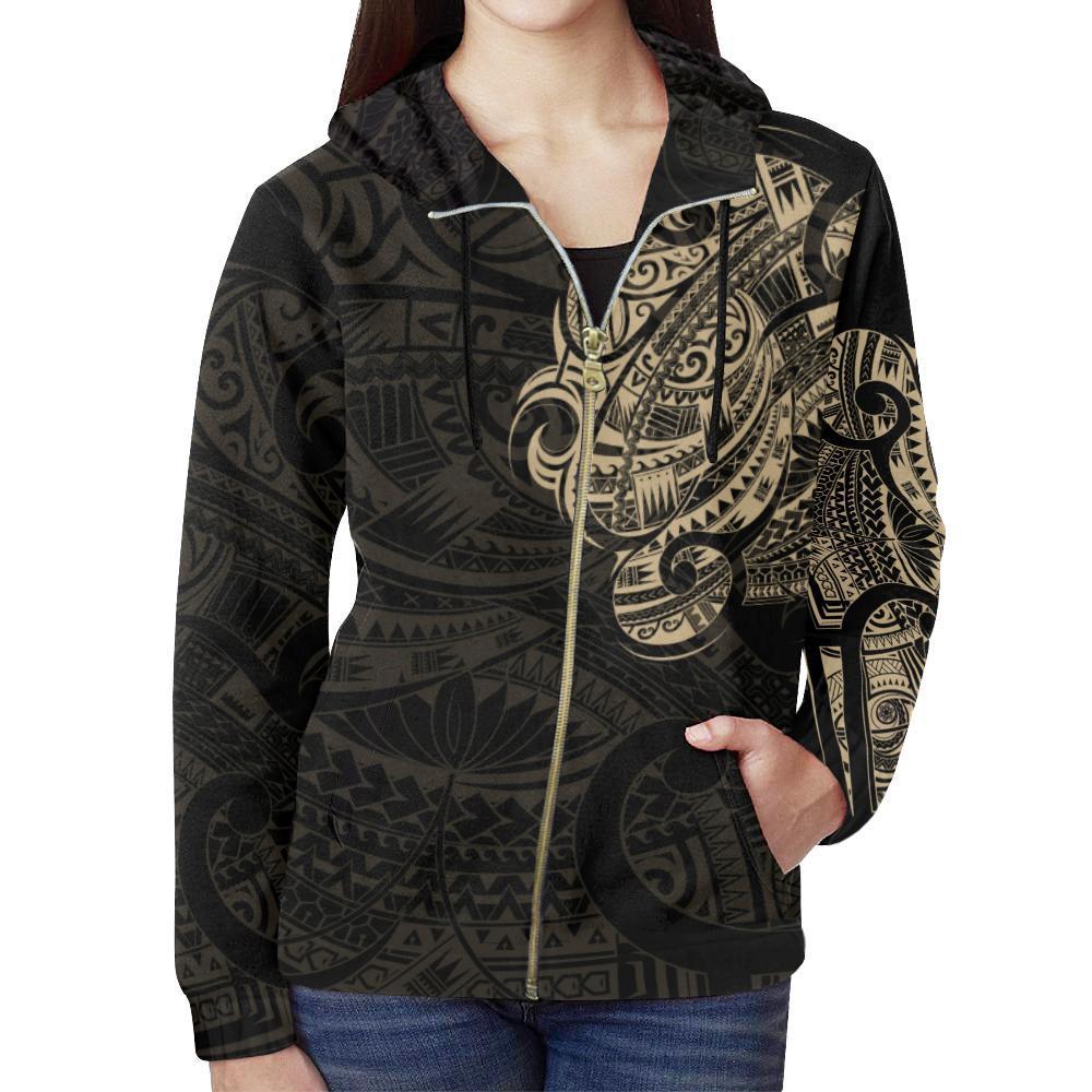 Maori Tattoo Hoodie, New Zealand Zip up Hoodie - Polynesian Pride