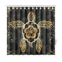 Turtle Hibiscus Yellow Shower Curtain - Polynesian Pride