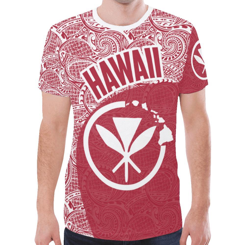 Hawaii T Shirt Hawaii Kanaka Maoli Map 07 Th90 Unisex Red - Polynesian Pride