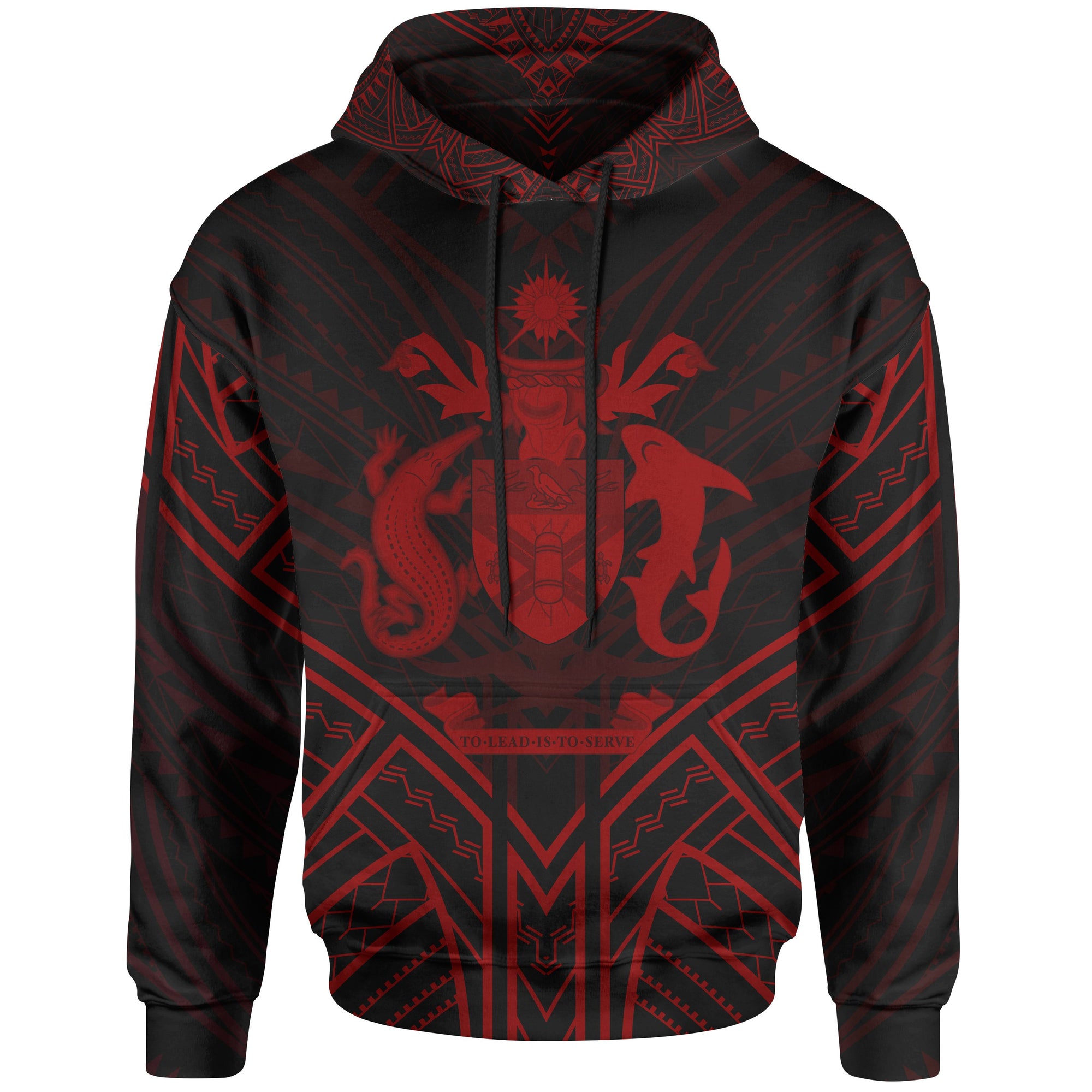 Solomon Islands Hoodie Solomon Islands Seal Red Tribal Patterns Unisex White - Polynesian Pride