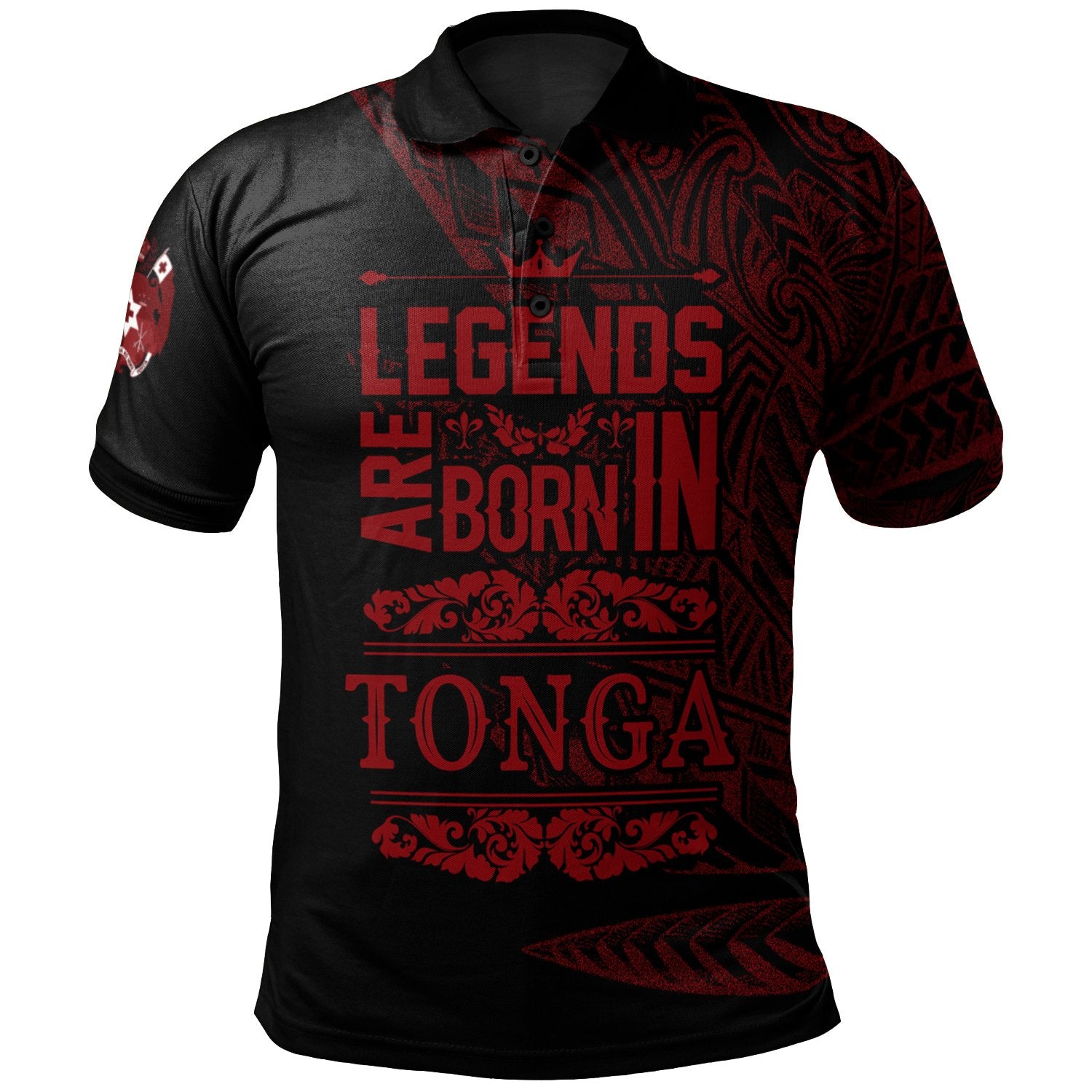 Tonga Polo Shirt Legends Are Born In Red Color Unisex Red - Polynesian Pride