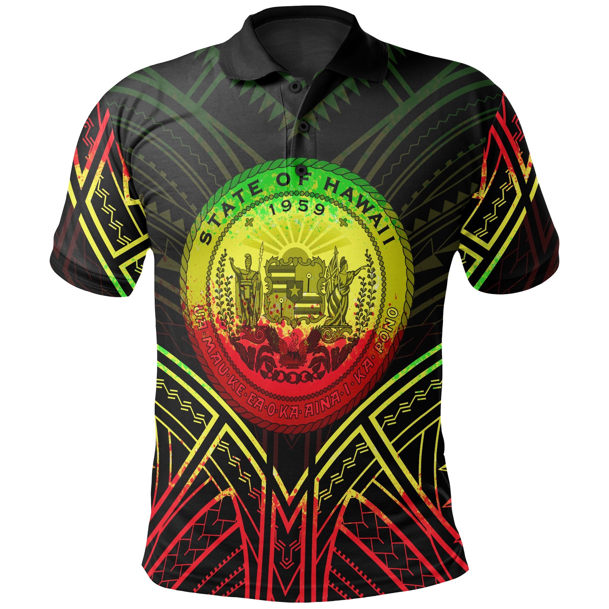 Hawaii Polo Shirt Hawaii Seal Reggae Tribal Patterns Unisex White - Polynesian Pride