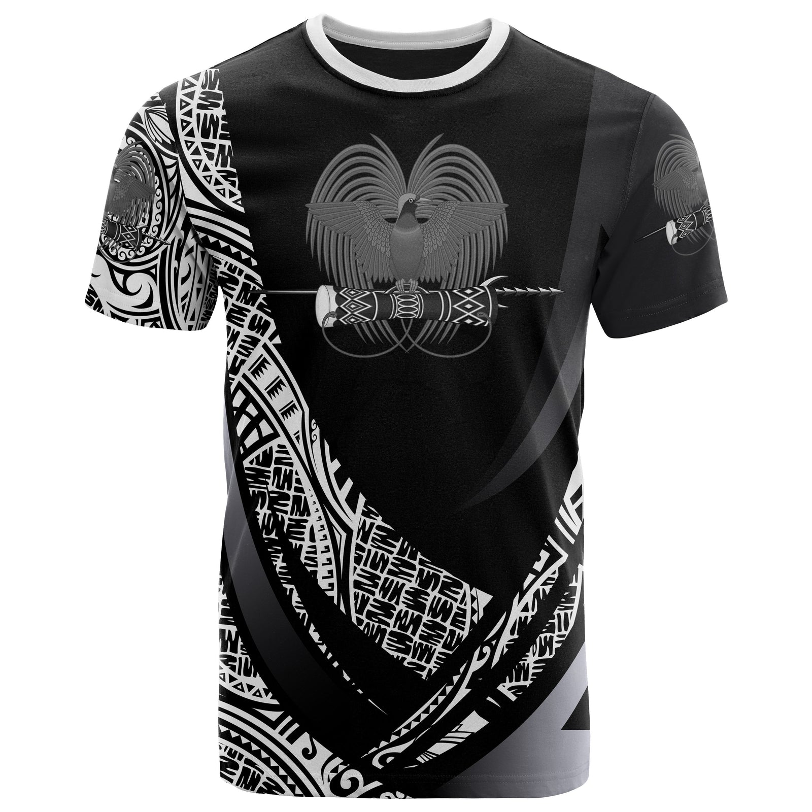 Papua New Guinea T Shirt Polynesian Patterns Sport Style Unisex Black - Polynesian Pride