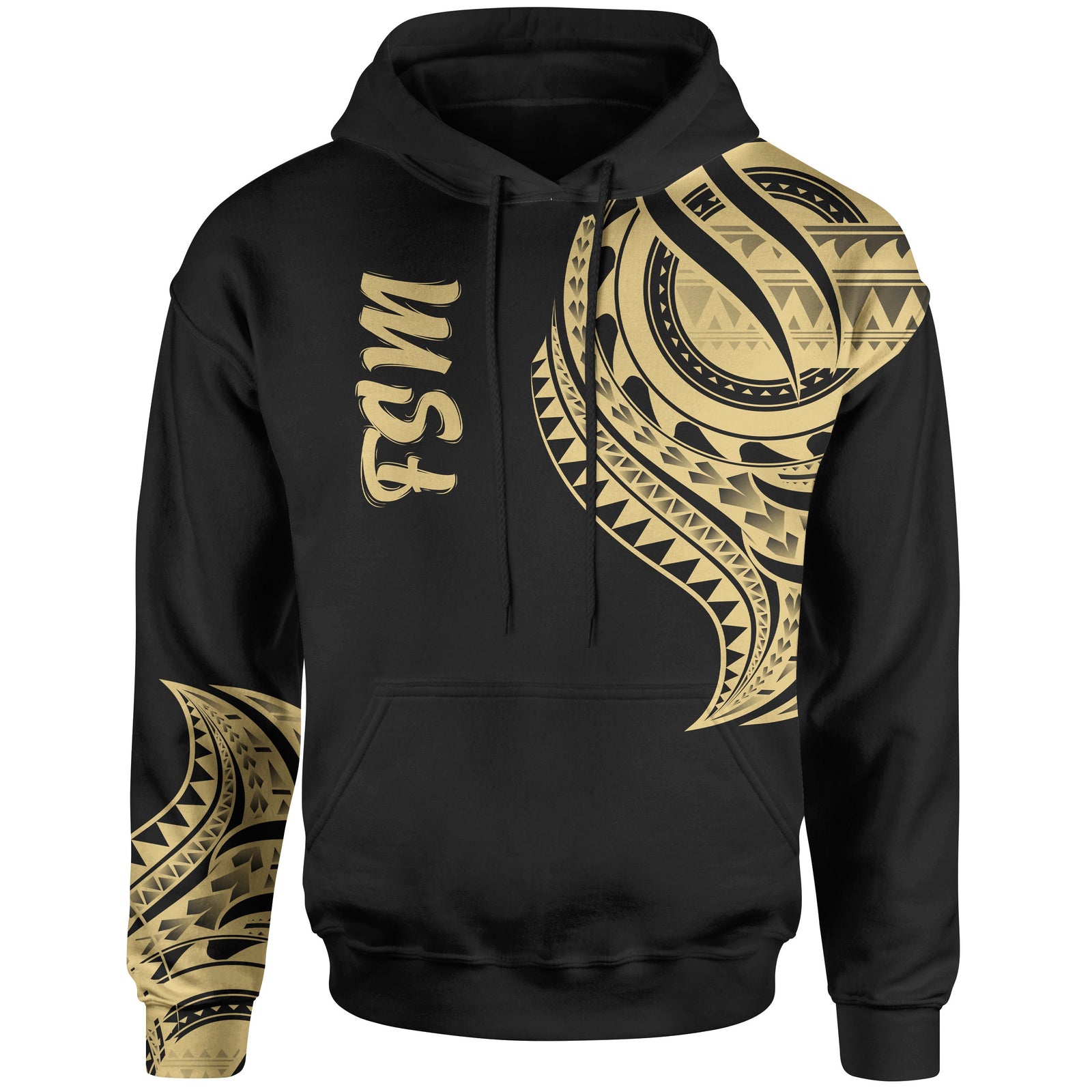 Federated States of Micronesia Hoodie Federated States of Micronesia Tatau Gold Patterns Unisex Black - Polynesian Pride