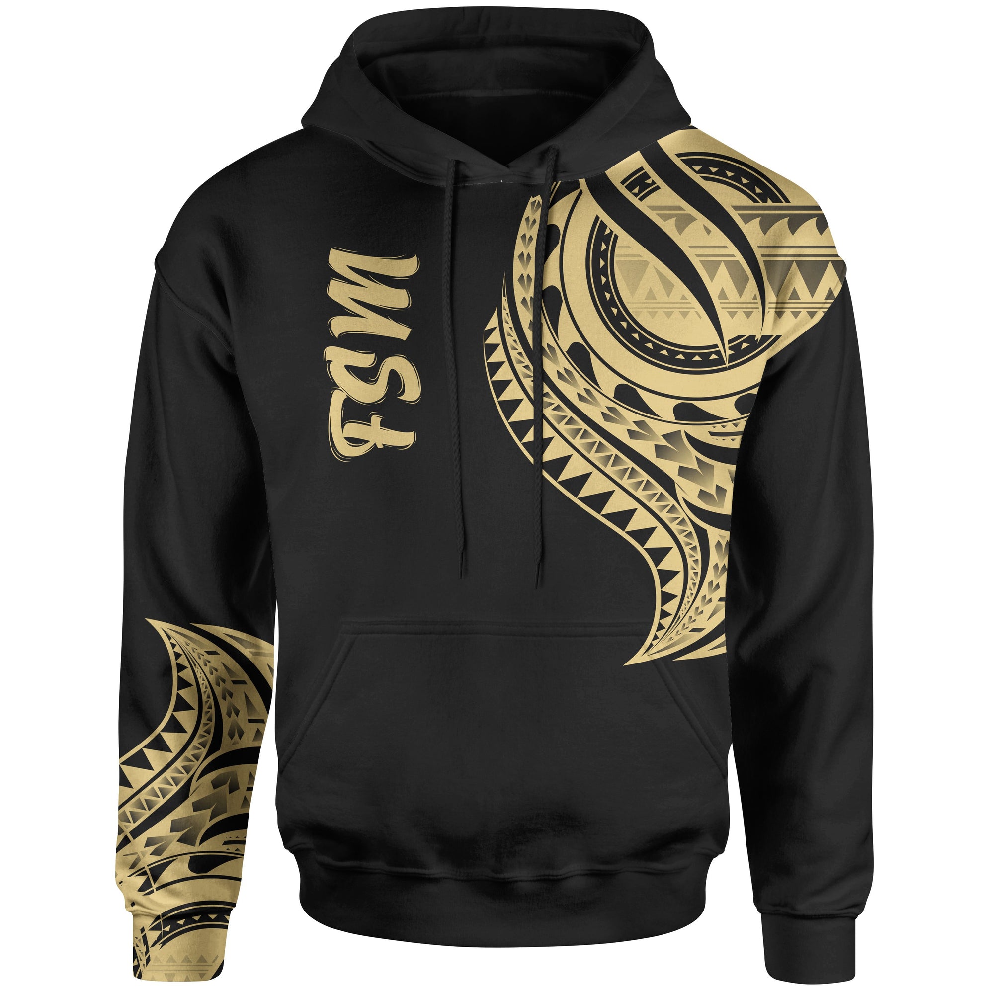 Federated States of Micronesia Hoodie Federated States of Micronesia Tatau Gold Patterns Unisex Black - Polynesian Pride