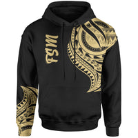 Federated States of Micronesia Hoodie Federated States of Micronesia Tatau Gold Patterns Unisex Black - Polynesian Pride