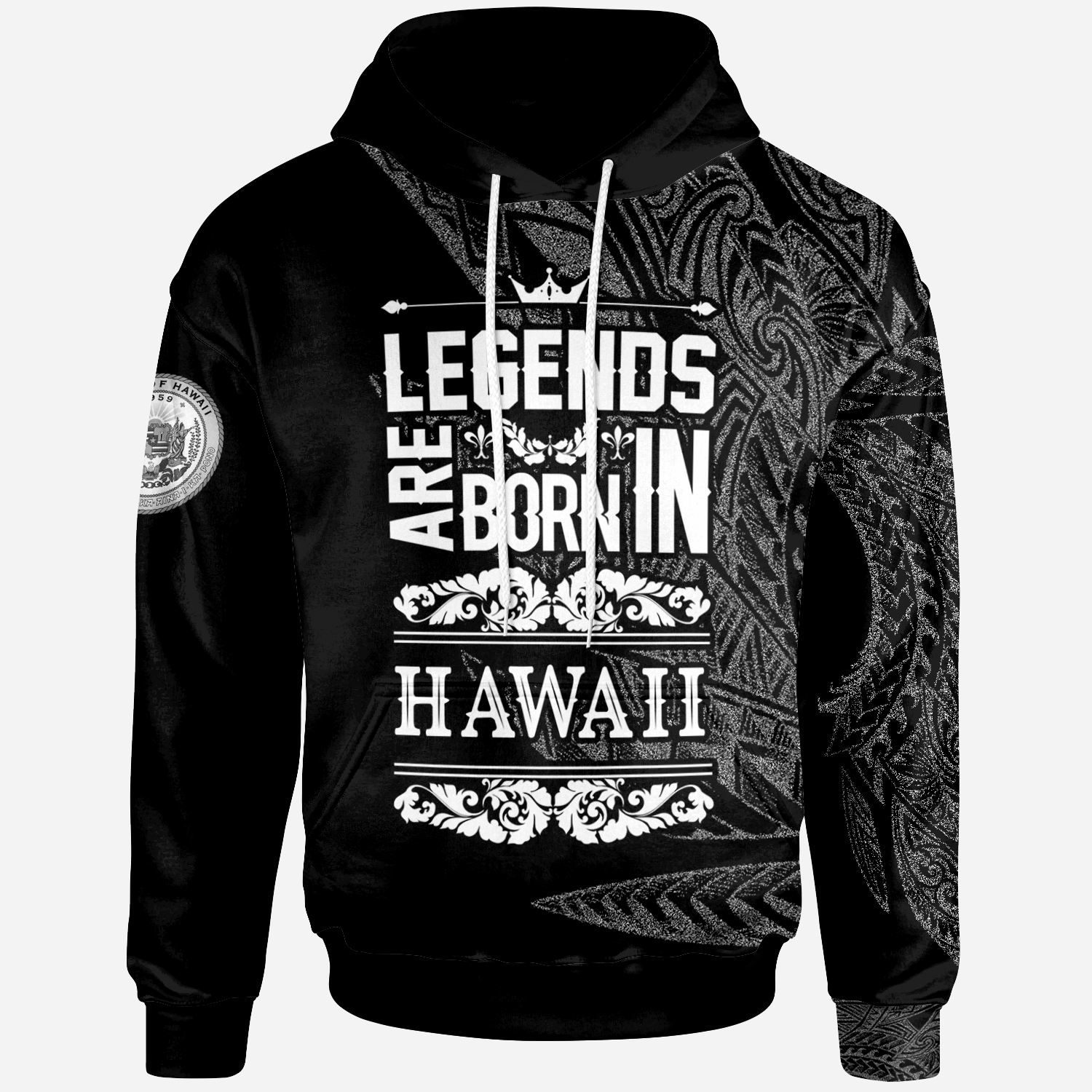 Hawaii Hoodie Legends Are Born In White Color Unisex White - Polynesian Pride