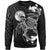 Niue Sweatshirt - Turtle With Polynesian Waves Unisex Black - Polynesian Pride