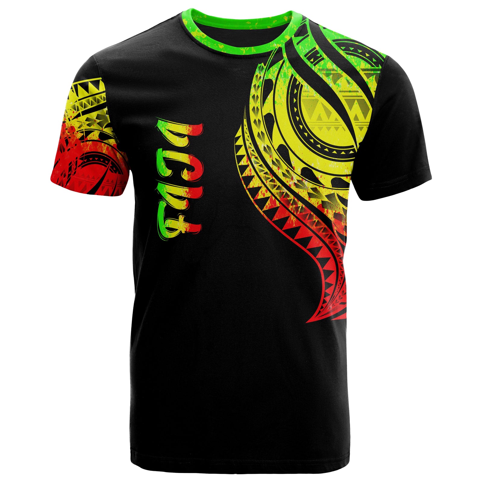 Fiji T Shirt Fijian Tatau Reggae Patterns Unisex Black - Polynesian Pride