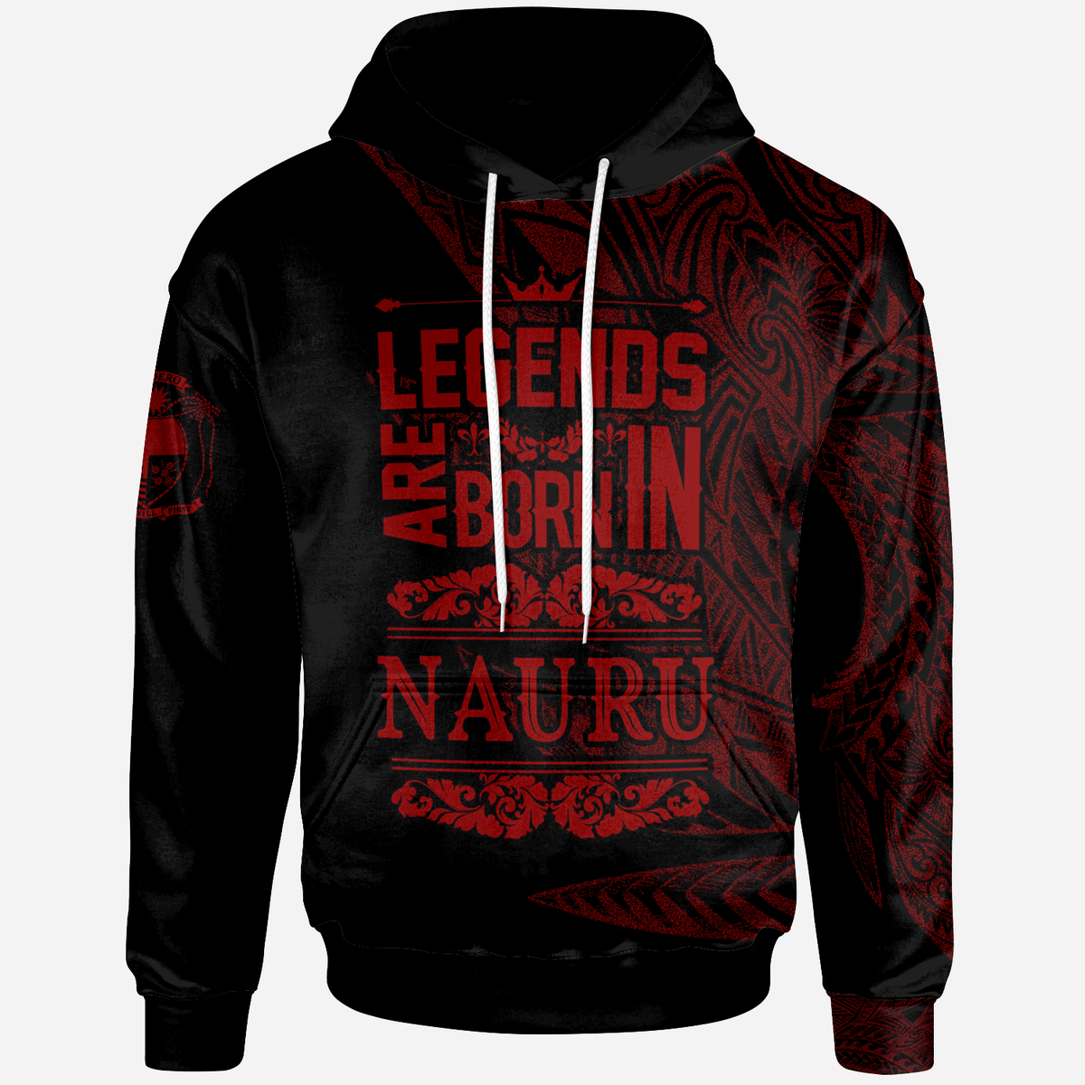 Nauru Hoodie Legends Are Born In Red Color Unisex Red - Polynesian Pride