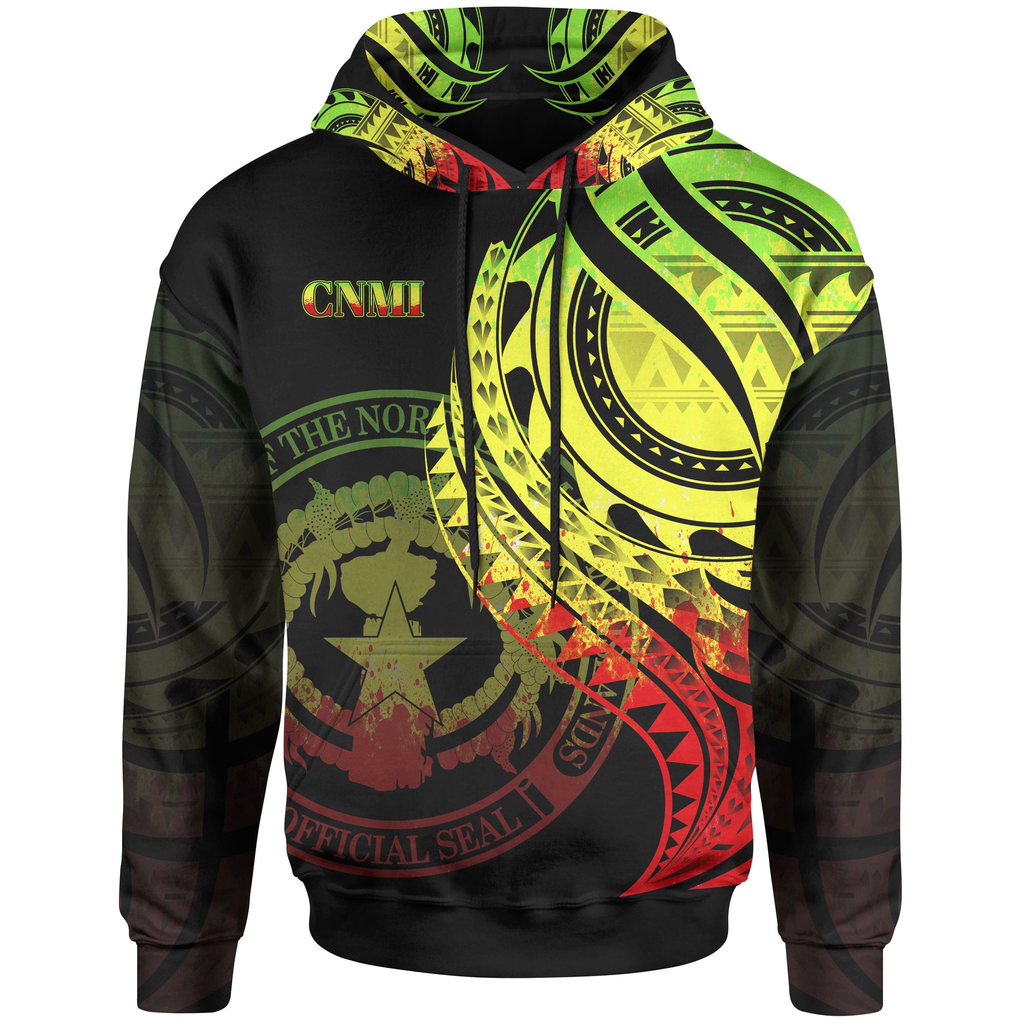 Northern Mariana Islands Hoodie Reggae Polynesian Patterns Best CNMI Ever Unisex Black - Polynesian Pride