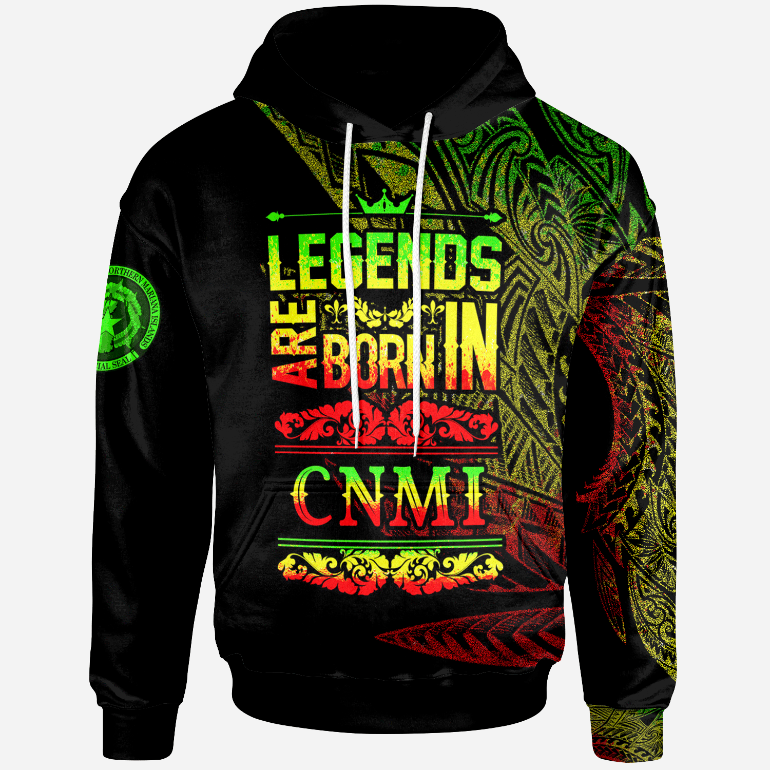 Northern Mariana Islands Hoodie Legends Are Born In Reggae Color Unisex Gold - Polynesian Pride