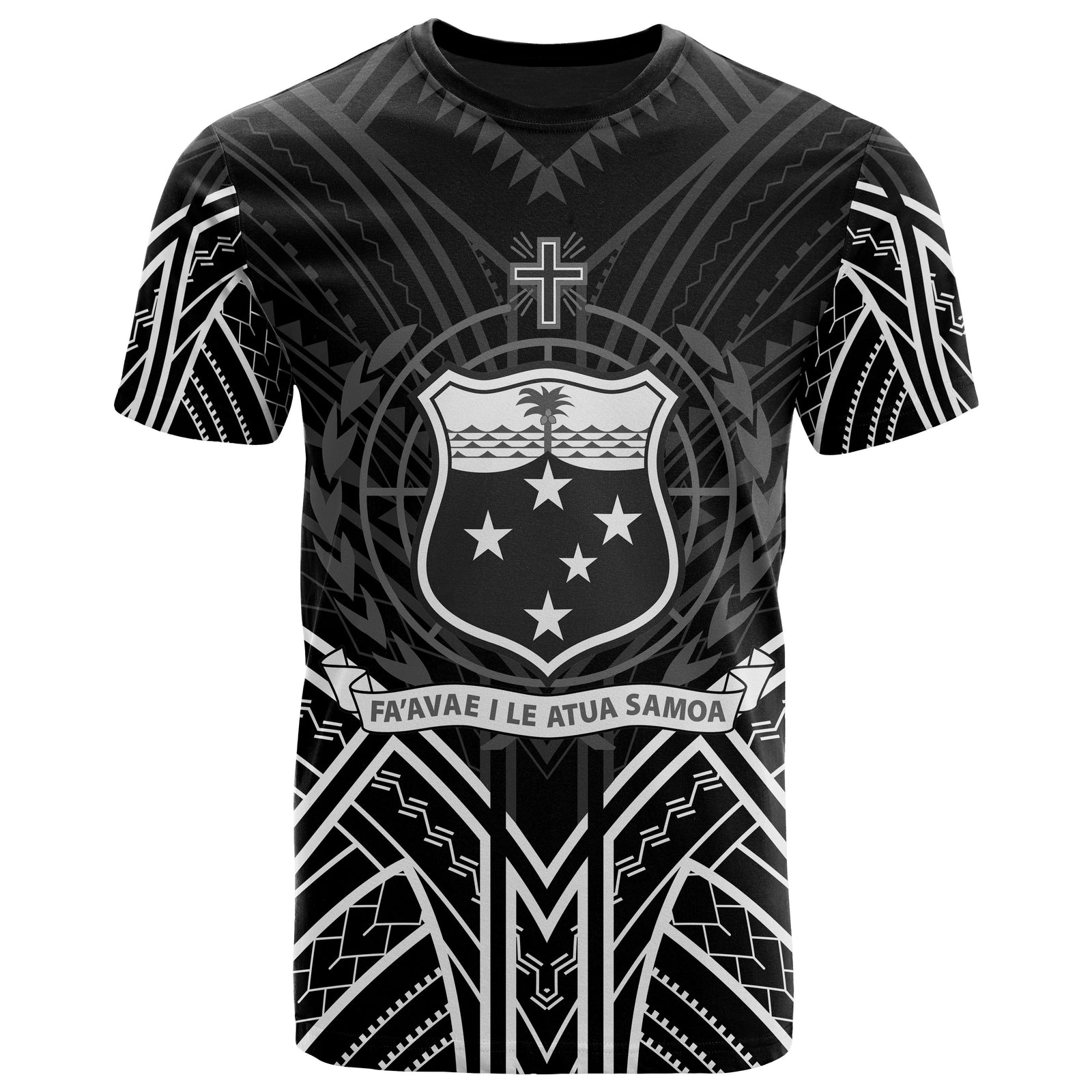 Samoa T Shirt Samoan Seal Tribal Black Color Patterns Unisex Black - Polynesian Pride