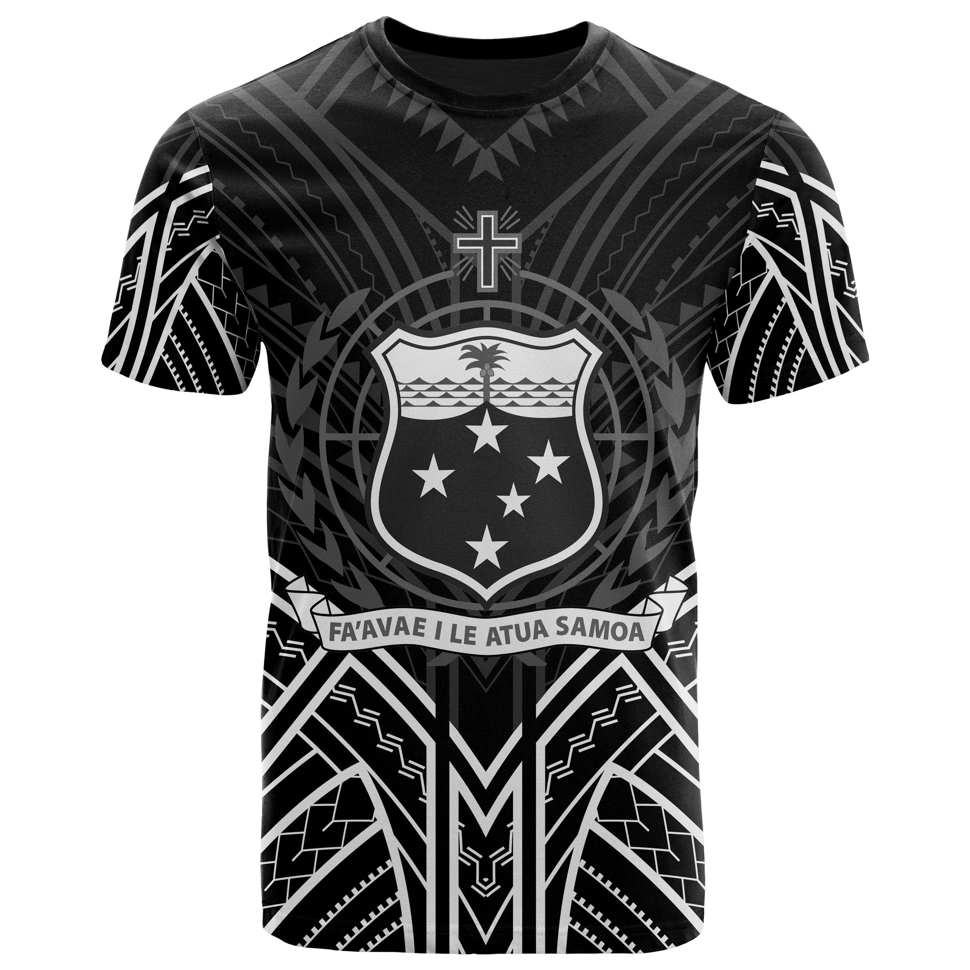 Samoa T Shirt Samoan Seal Tribal Black Color Patterns Unisex Black - Polynesian Pride