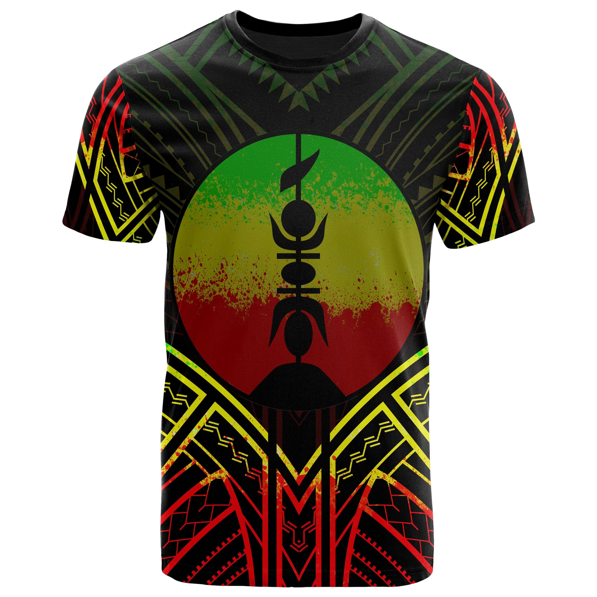 New Caledonia T Shirt New Caledonia Seal Tribal Reggae Color Unisex Black - Polynesian Pride