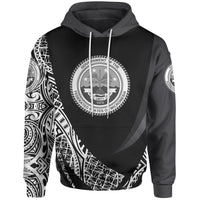 Federated States of Micronesia Hoodie White Polynesian Patterns Sport Style Unisex Black - Polynesian Pride