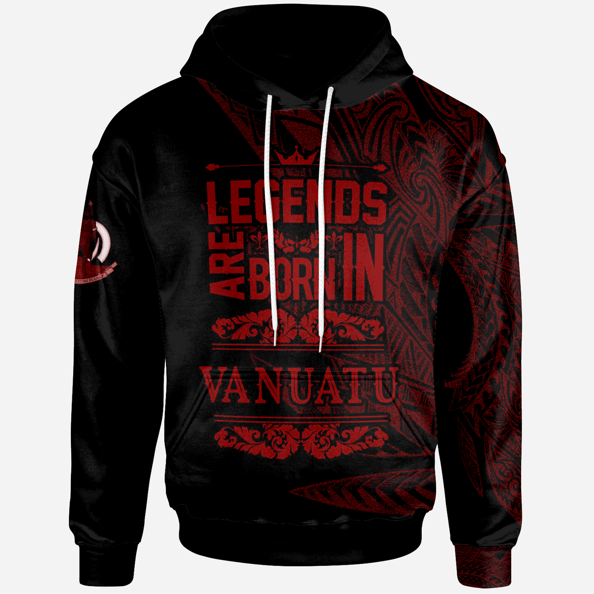 Vanuatu Hoodie Legends Are Born In Red Color Unisex Red - Polynesian Pride