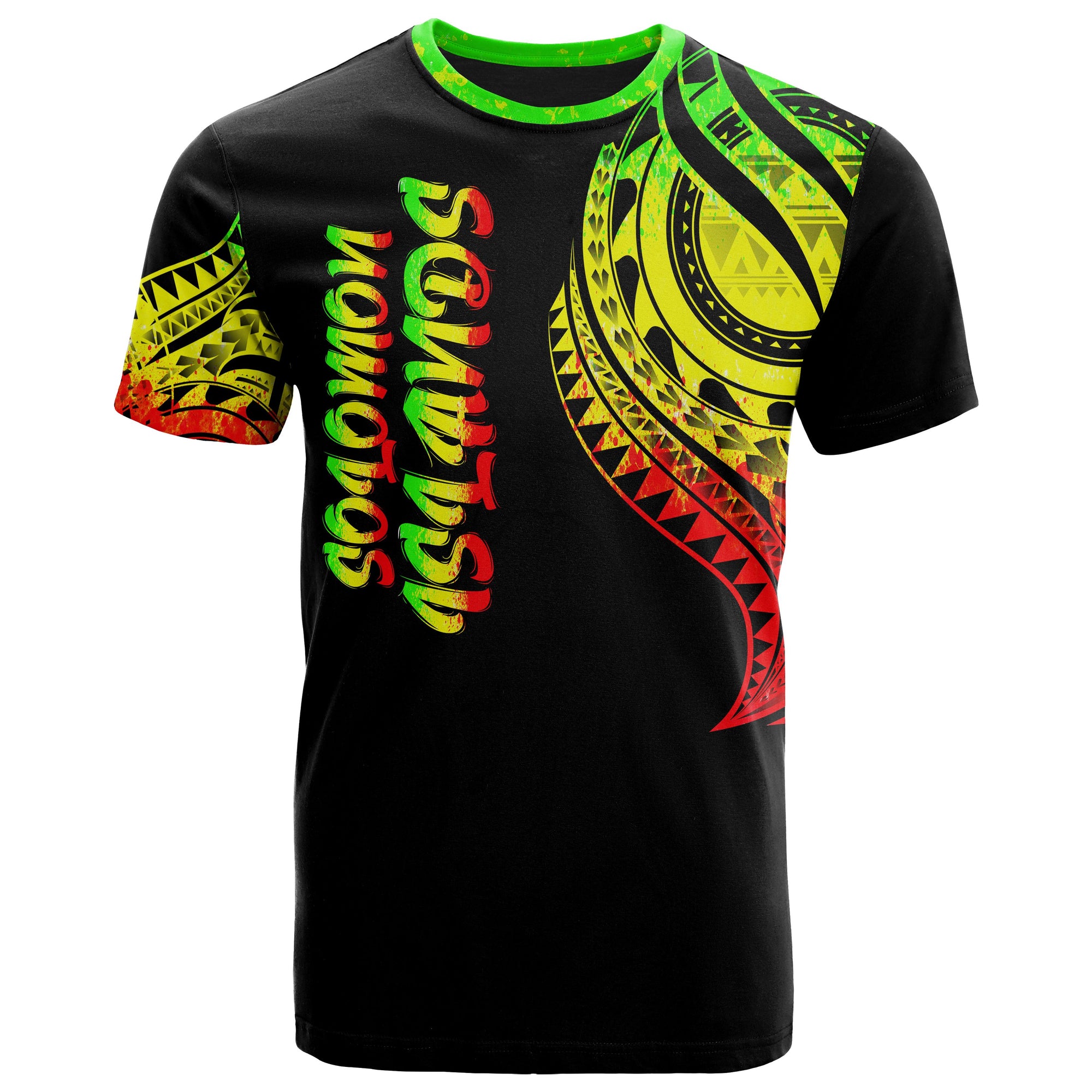 Solomon Islands T Shirt Solomon Islands Tatau Reggae Patterns Unisex Black - Polynesian Pride