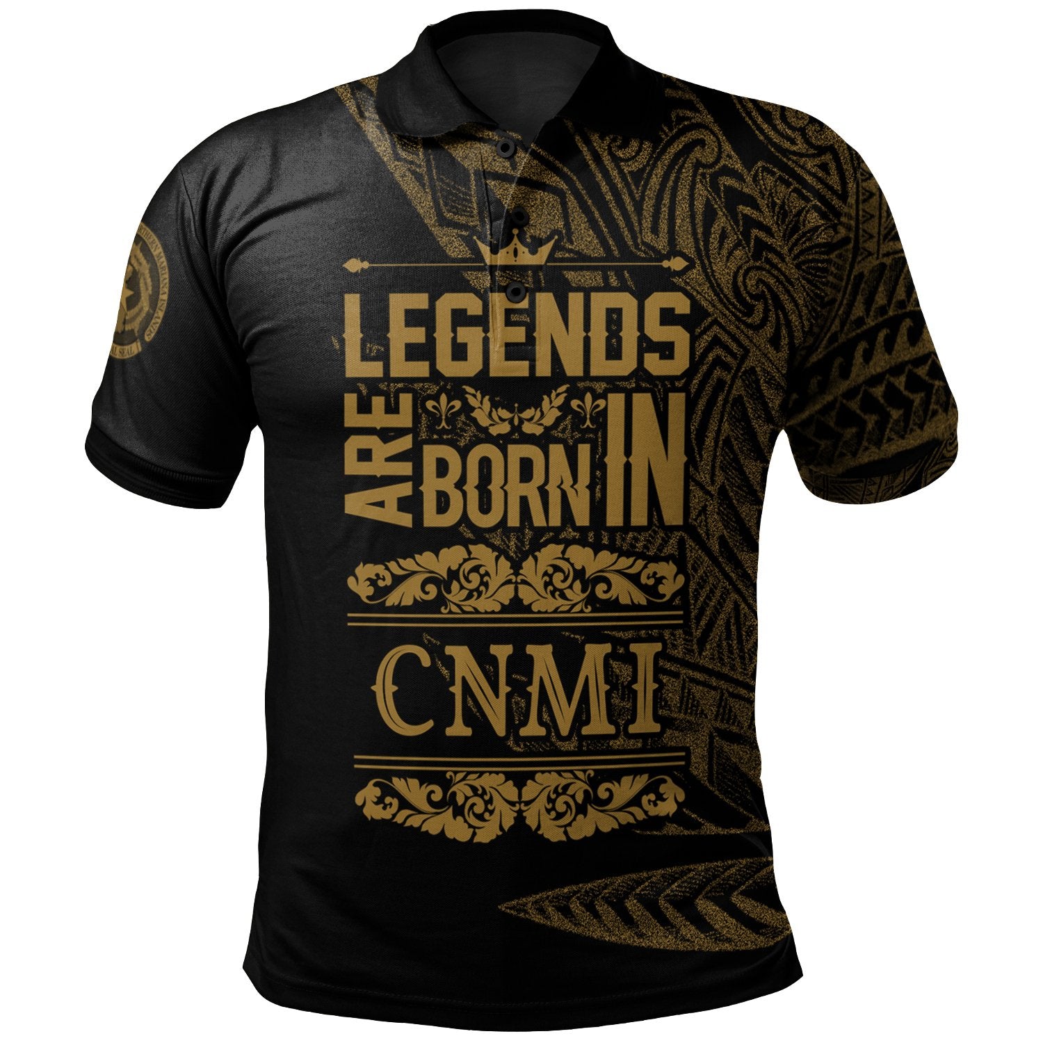 Northern Mariana Islands Polo Shirt Legends Are Born In Gold Color Unisex Gold - Polynesian Pride