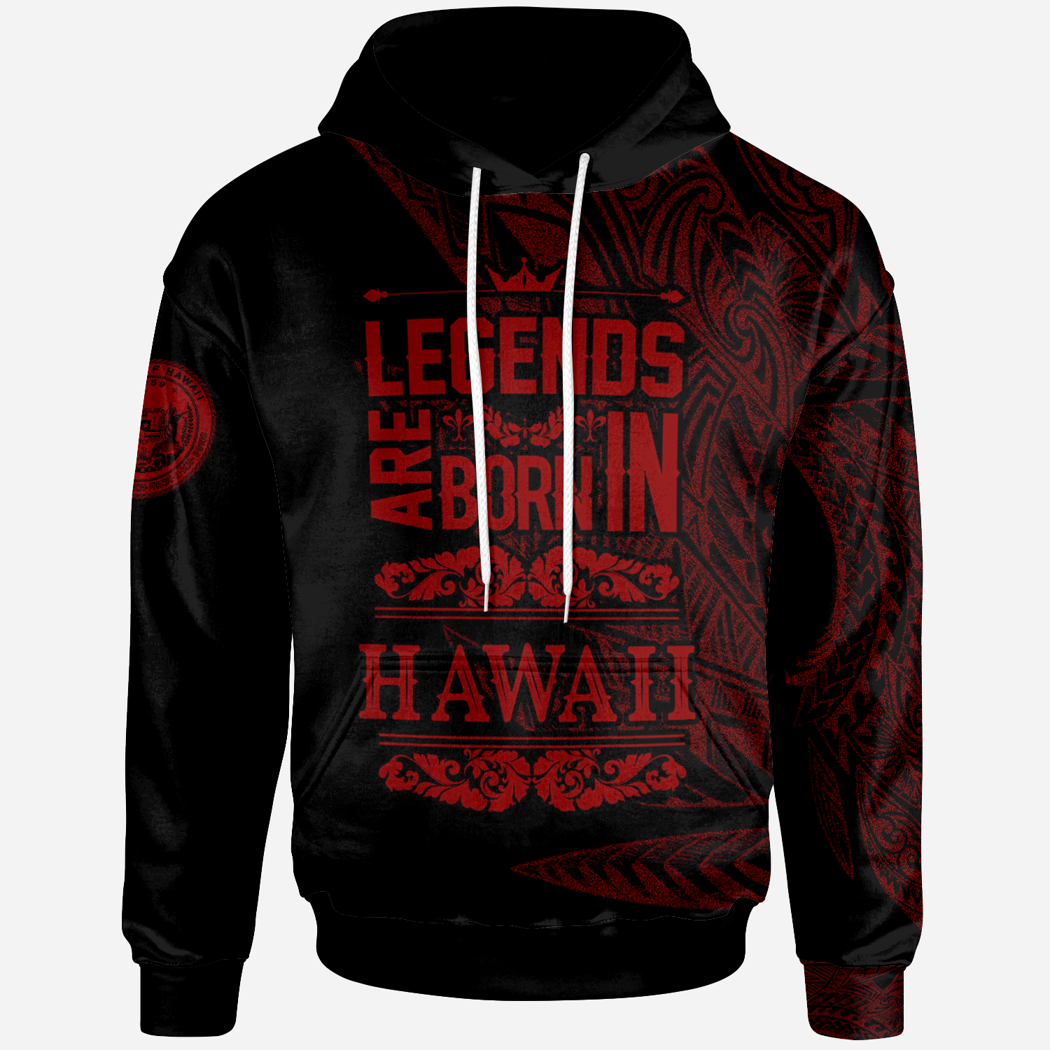 Hawaii Hoodie Legends Are Born In Red Color Unisex Red - Polynesian Pride