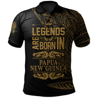 Papua New Guinea Polo Shirt Legends Are Born In Gold Color Unisex Gold - Polynesian Pride