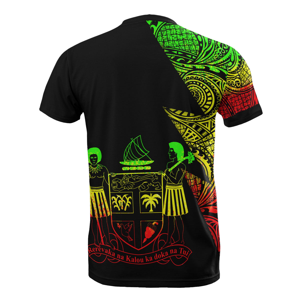 Fiji T Shirt Polynesian Patter Reggae Flash Style - Polynesian Pride