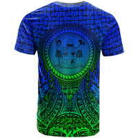 Fiji T Shirt Circle Pattern Blue - Polynesian Pride