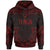 Tonga Hoodie Coat of rms With Patterns Red Color Unisex Black - Polynesian Pride