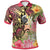 New Caledonia 1 Polo Shirt Flowers Tropical With Sea Animals Unisex Pink - Polynesian Pride