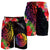 French Polynesia Men's Shorts - Tropical Hippie Style Black - Polynesian Pride